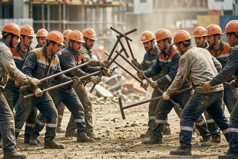 «В ход шли каски и железные пруты»: мигранты устроили массовую драку на стройке в Москве